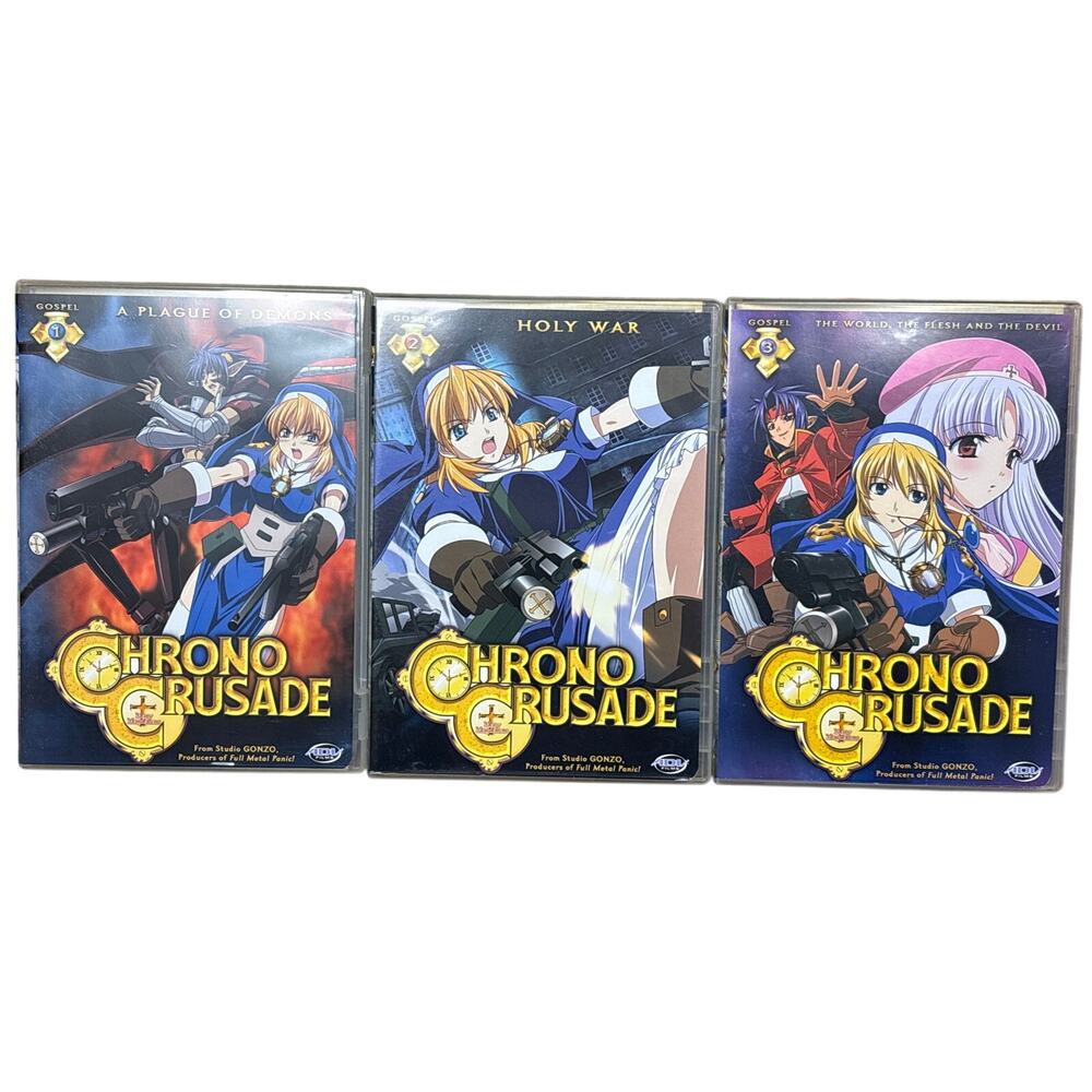 2003 Chrono Crusade Gospel 1-3 DVD bundle ADV films y2k sub/dub